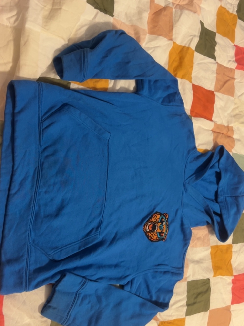 Old Navy Bright Blue Kids Hoodie with Tiger Patch
